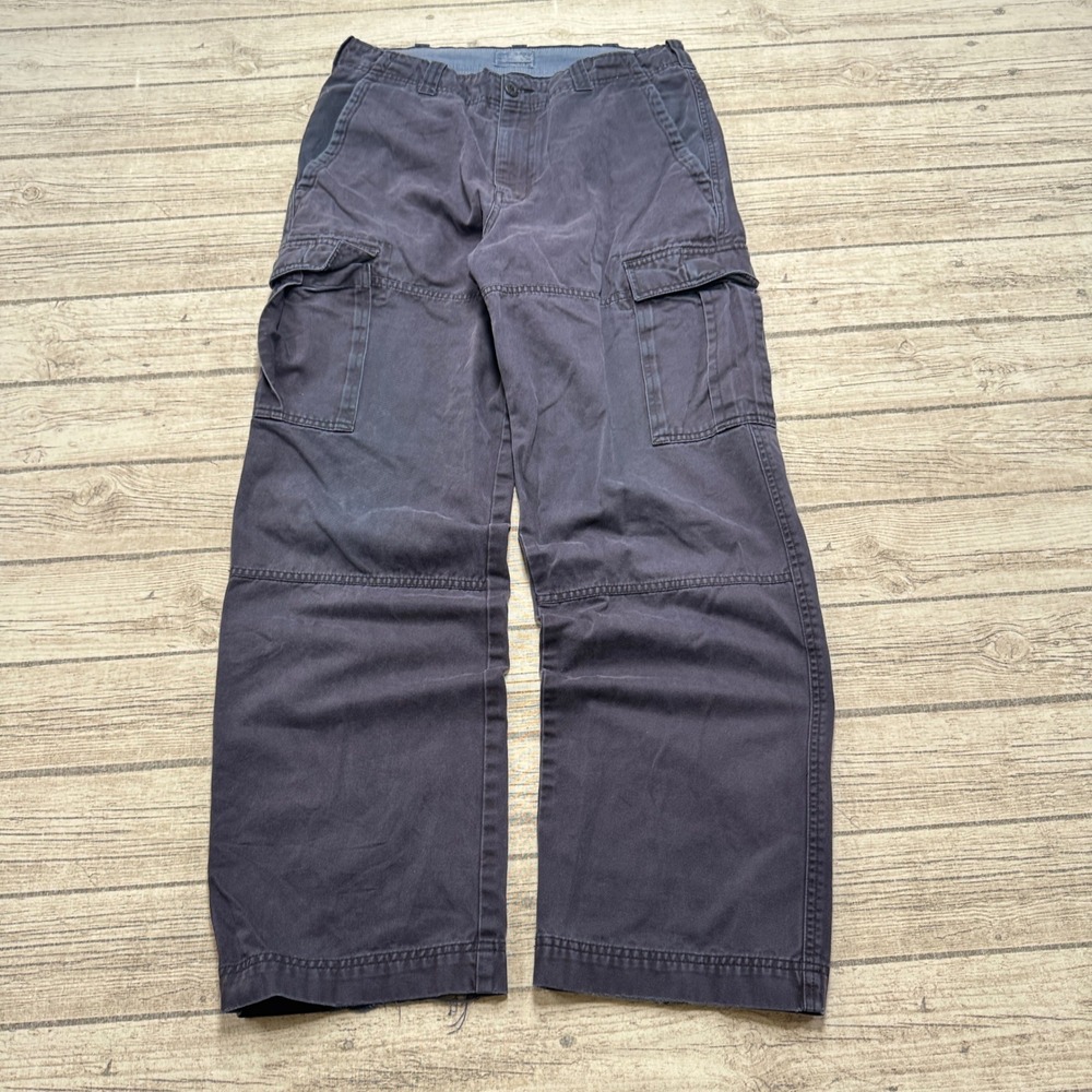 Denver Hayes Cargo Pants Men's 34x32 Navy Blue Straight Leg Relaxed Fit Utility